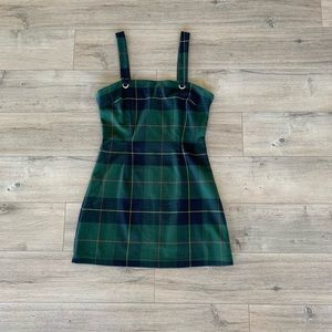 GREEN PLAID BODYCON DRESS